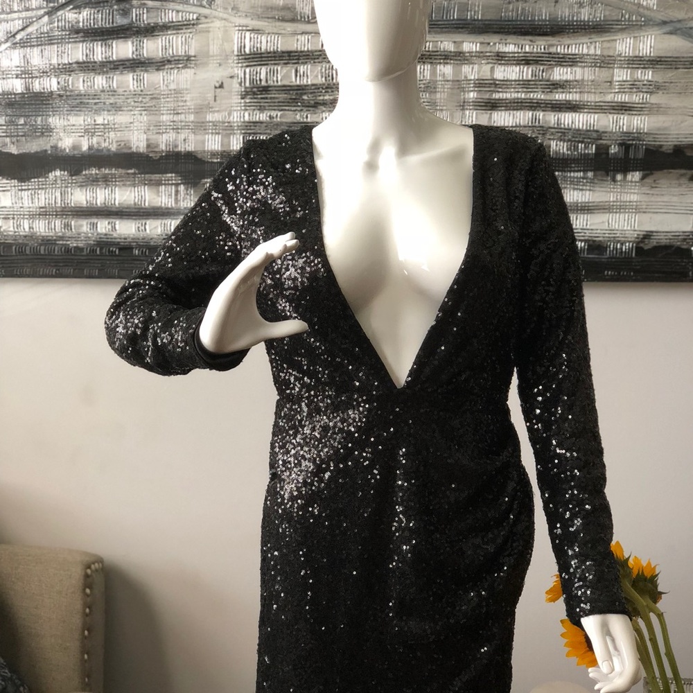 ASOS black sequin dress size large